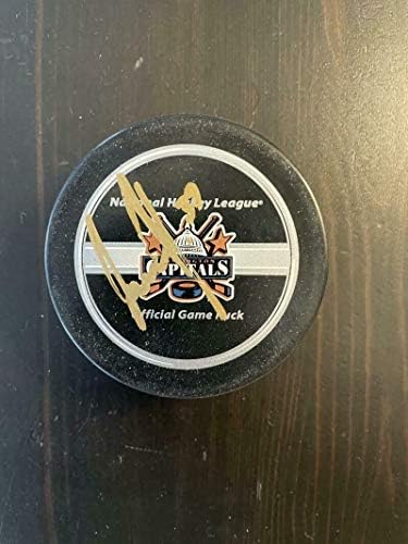 Olaf Kolzig İmzalı İmza Logosu Hokey Diski-Washington Capitals Efsanesi, Nadir İmzalı NHL Diskleri