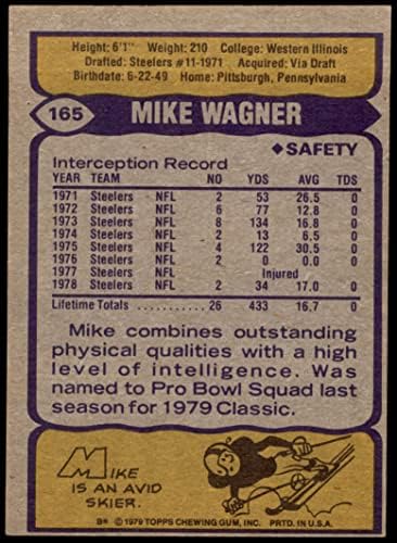 1979 Topps 165 Mike Wagner Pittsburgh Steelers (Futbol Kartı) ESKİ Steelers