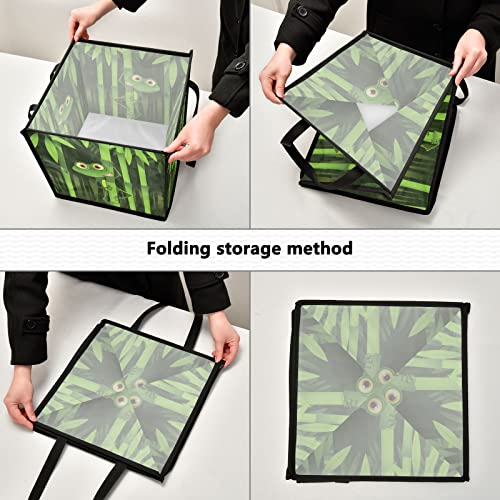 Kurbağa Bambu saklama kutusu Katlanabilir Oyuncak Depolama Sepeti Küp çamaşır sepeti Su Geçirmez Kreş Sepeti Çocuklar