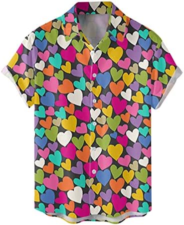 WOCACHİ sevgililer Günü Gömlek Mens için Erkek Bahar ve Yaz Tek Göğüslü Gömlek Casual Yaka sevgililer