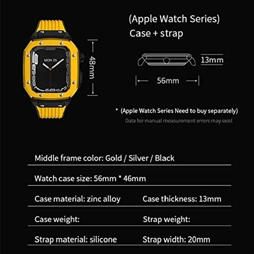 KGDHB Alaşım İzle Vaka Kayışı Apple Watch Serisi İçin 8 7 6 5 4 SE 45mm 44mm 42mm Lüks Metal Kauçuk Paslanmaz Çelik