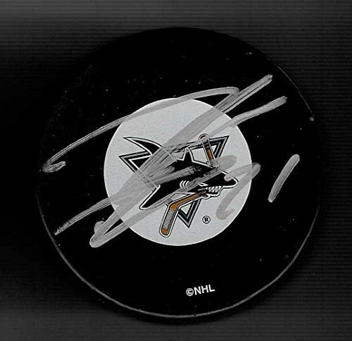 Alexei Semenov İmzalı San Jose Köpekbalıkları Diski-İmzalı NHL Diskleri