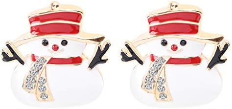 Amosfun 2 pcs Noel Emaye Broş Pins kristal broşlar Kardan Adam Broşlar için Tatil Düğün Yıldönümü Takı Yılbaşı Hediyeleri