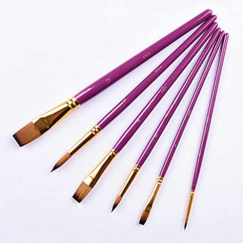 Boya fırçası 6 adet Ahşap Saplı Akrilik Suluboya Kalem Çizim Araçları Sanatçı Boya Fırçası Naylon Saç yağlıboya fırçaları