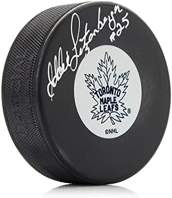 Eddie Litzenberger İmzalı Toronto Maple Leafs Hokey Diski-İmzalı NHL Diskleri