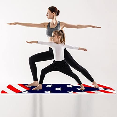 Yoga Mat, Ev Egzersiz için Yoga Paspaslar, Egzersiz Mat, Egzersiz Paspaslar, Pilates Mat, mavi yıldız kırmızı şerit