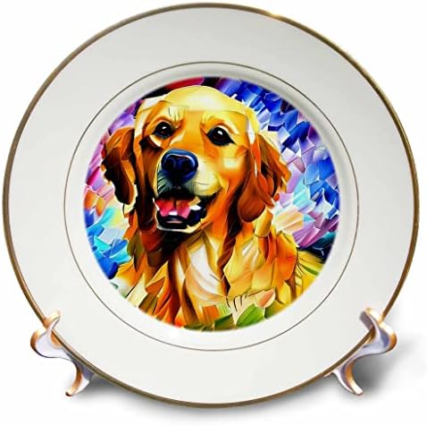 3dRose Hoş Golden Retriever Köpek yüzü. Dijital Sanat Hediyesi, Hediyelik Eşya, Tılsım Tabakları (cp-376134-1)