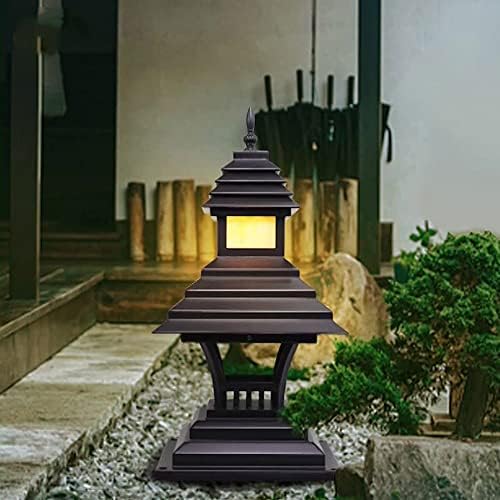 YXBHLCY Retro Ayağı Lambası Villa Topluluk Güverte Çit masa lambası Siyah Açık direk lambası Otlak, Arka Bahçe, Sürücü