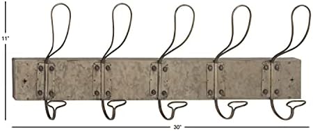 Deco 79 84313 Metal Anahtar Şeklinde Duvar Kancası, 8 x 5, Kahverengi