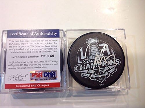 Jordan Nolan İmzaladı 2014 Stanley Kupası LA Kings Diski PSA DNA COA İmzalı a-İmzalı NHL Diskleri