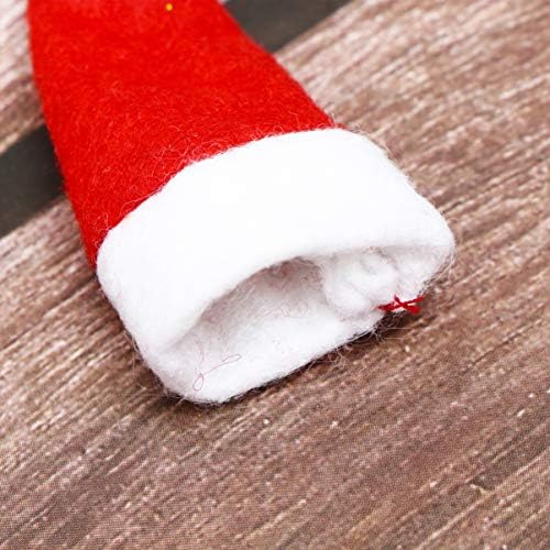 ABOOFAN Lolipop Noel Kırmızı Mini Santa Lolipop Şapka Elf Şeker Kapak şarap şişesi Topper Kap Çatal Çanta için Noel