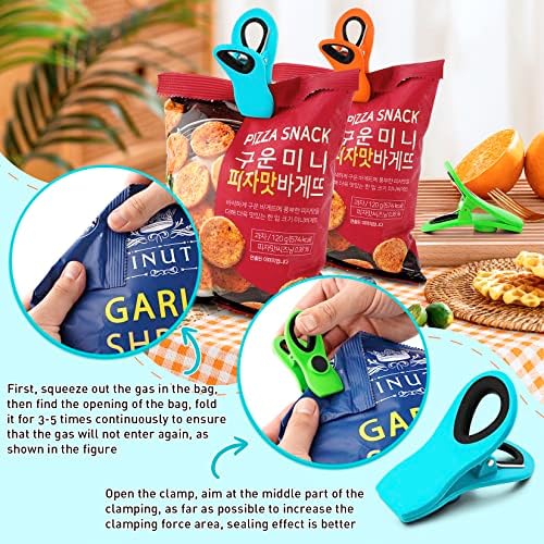 6 Paket Manyetik Çip Klipsleri, Gıda Paketleri için Çanta Klipsleri Gıda Torbası Klipsleri, Buzdolabı Mıknatısı ile