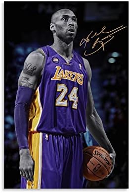 Kobe Bryant Basketbol Spor Legend Yıldız İmzalı sanat posterleri Tuval Duvar Sanatı Çerçevesiz 12x18 inç Basketbol