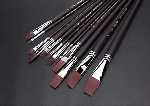 SXDS Sanatçı Boya Fırçası Seti 12 Adet Naylon ahşap saç siyah saplı fırça Suluboya Akrilik Yağlı Fırça Boyama Sanat