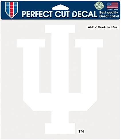 NCAA Indiana Hoosiers Mükemmel Kesim Beyaz Çıkartma, 8 x 8 inç