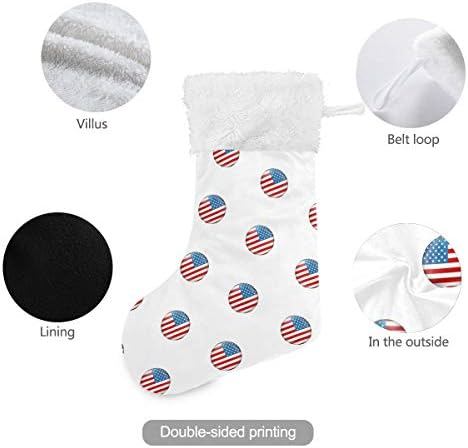 PİMİLAGU Amerikan Bayrağı Polka Dot Noel Çorap 1 Paket 17.7, asılı Çorap Noel Dekorasyon için