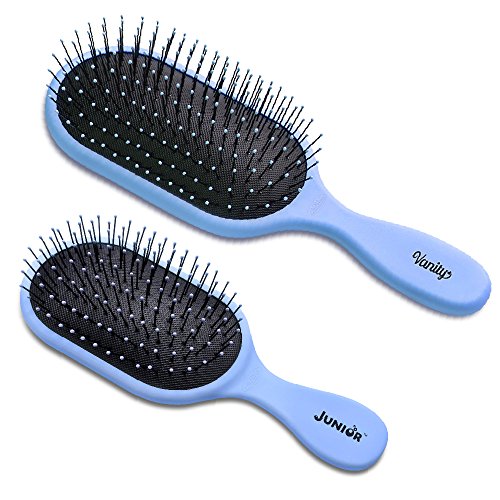 NuWay ® Vanity® ve Junior Pro 2 fırça Seti. Saç Kurutma Makinesi Güvenli - Azaltılmış Statik (Mavi)