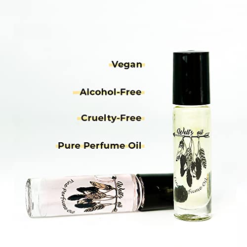 Well's Parfüm Yağı Roll-On 10 ml / 0,33 fl Oz Kadınlar ve Erkekler için Temiz, Zengin, Saf Kokulu, Alkolsüz, Yağ Bazlı,