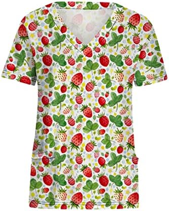 Gömlek Kadın Sonbahar Yaz Kısa Kollu V Boyun Grafik Çiçek Ofis Fırçalama Üniforma Bluz T Shirt Kızlar için LL LL