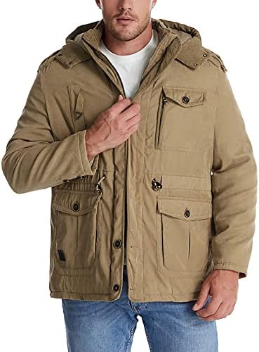 Erkek Ceket Kış, Kış Moda Uzun Kollu Aktif Mont Erkekler Artı Boyutu Balıkçı Yaka Fit Orta Ağırlık Jacket8