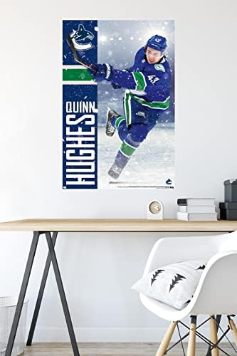 Trendler Uluslararası NHL Vancouver Canucks-Quinn Hughes 20 Duvar Posteri, 22.375 x 34, Çerçevesiz Versiyon