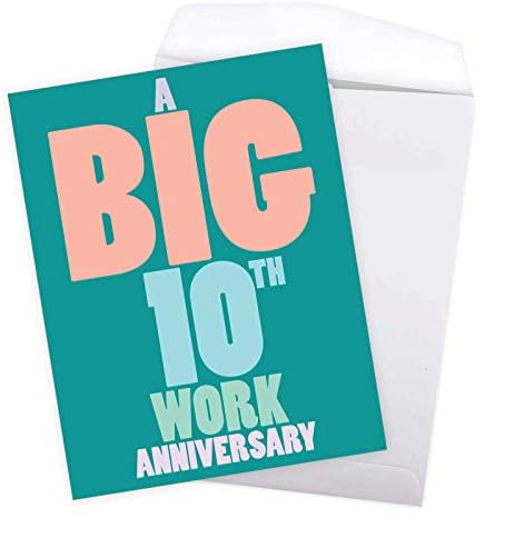 NobleWorks-10. iş Yıldönümü Kartı (8,5 x 11 inç) - 10 Yıllık Jumbo Kart, Büyük iş Çalışanı Tebrikleri - İş yerinde