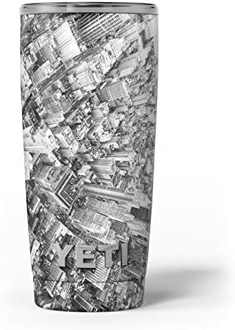 Tasarım Skinz Hava Cityscape Siyah ve Beyaz Cilt Çıkartması Vinil Wrap Kiti ile Uyumlu Yeti Rambler Soğutucu Bardak