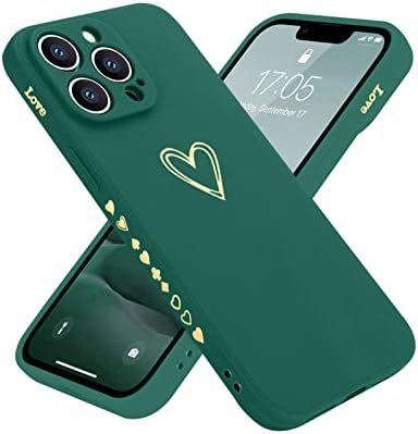 Kadın Kızlar için iPhone 13 Pro Kılıf 6.1 inç ile Uyumlu Teageo, Sevimli Lüks Aşk Kalp [Yumuşak Çizilmez Tam Kamera
