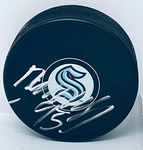 Andre Burakovsky imzalı Seattle Kraken Diski imzalı-İmzalı NHL Diskleri
