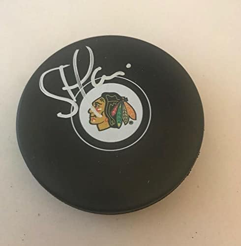 Steve Larmer imzalı Chicago Blackhawks diski imzalı Şahinler-İmzalı NHL Diskleri