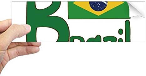 DIYthinker Brezilya Ulusal Bayrağı Yeşil Desen Dikdörtgen tampon çıkartması Dizüstü Pencere Çıkartması