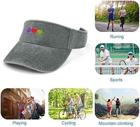 WEEDKEYCAT Barış Aşk Pickleball Spor Kap Güneşlikler Performans Açık Koşu Şapka Erkekler Kadınlar için (1 Boyutu)