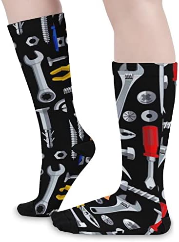 Onarım Araçları Desen Baskılı Renk Eşleştirme Çorap Atletik Diz Yüksek Çorap Kadın Erkek için