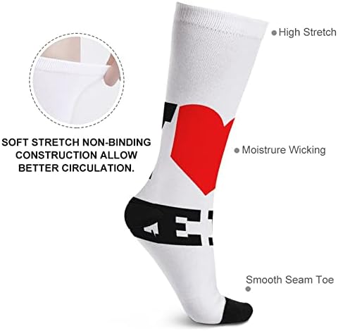 Ben Kalp Bira Baskılı Renk Eşleştirme Çorap Atletik Diz Yüksek Çorap Kadın Erkek için