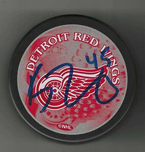 Kyle Quincey Detroit Red Wings Hatıra Diskini İmzaladı - İmzalı NHL Diskleri