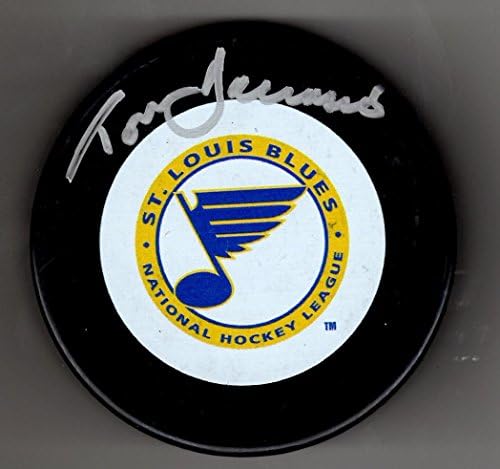 İmzalı TOM BARRASSO St. Louis Blues Hokey Diski-İmzalı NHL Diskleri