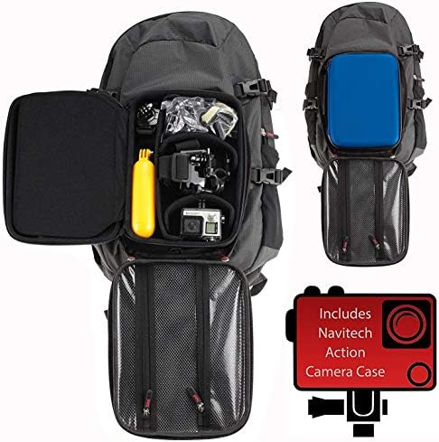 Navitech Aksiyon Kamerası Sırt Çantası ve Entegre Göğüs Askılı Mavi Saklama Kutusu-RUNME R2 Spor Aksiyon Kamerası