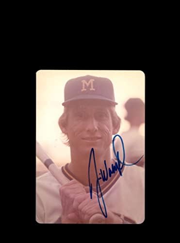 Jim Wolford, 1970'lerin Orijinal 4x5 Snaphot Fotoğrafını İmzaladı Milwaukee Brewers