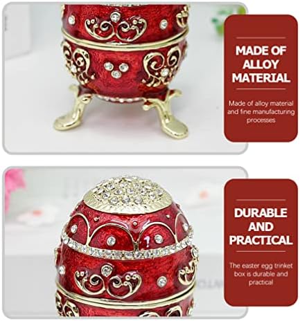 ABOOFAN El Boyalı Emaye Faberge Yumurta Tarzı Dekoratif Menteşeli Takı Biblo Kutusu Koleksiyon Heykelcik Benzersiz