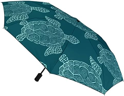 Yeşil Kaplumbağa Seyahat Şemsiye Rüzgar Geçirmez 3 Kat Otomatik Açık Yakın Katlanır Şemsiye Erkekler Kadınlar için