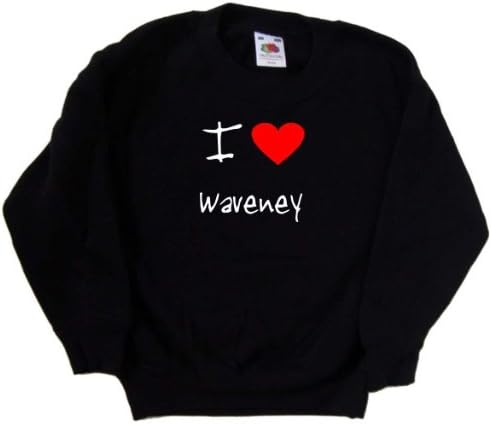Seviyorum Kalp Waveney Siyah Çocuk Sweatshirt