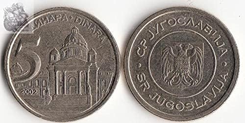 Avrupa Yugoslav 5 Dinar Paraları Rastgele Yabancı Para Hediye Koleksiyonu