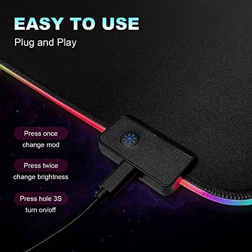 Oyun Fare Altlığı Kawaii RGB Oyun Mouse Pad Geometrik Üç Boyutlu Desen Yumuşak Kaymaz Kauçuk Taban Dizüstü Bilgisayar