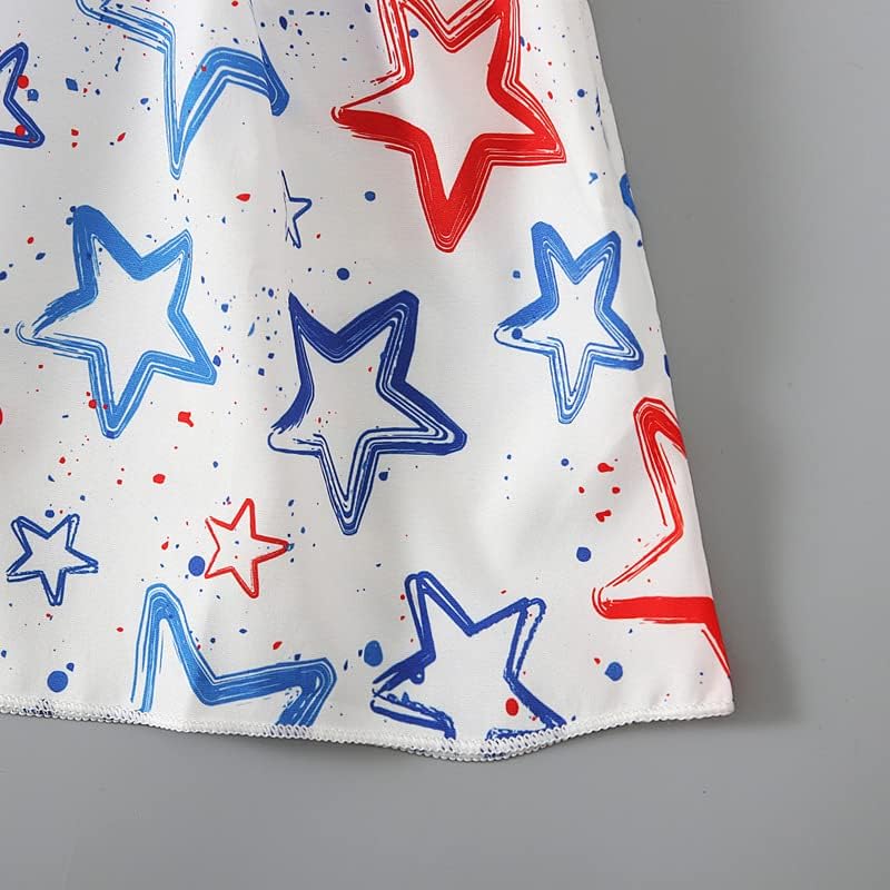 4th Temmuz Elbise Toddler Kız Dördüncü Bağımsızlık Anma Günü Kıyafet Amerikan ABD Bayrağı Yıldız Çocuk Vatansever