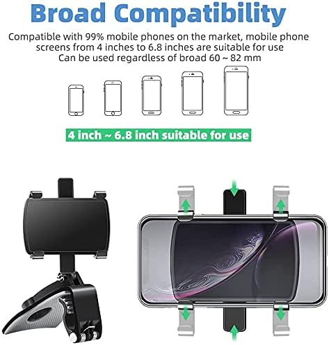 Araç Telefonu Montajı, 360 Derece Döndürme için Cep Telefonu Tutucusu Dashboard Klip Dağı Araç Telefonu Standı iPhone
