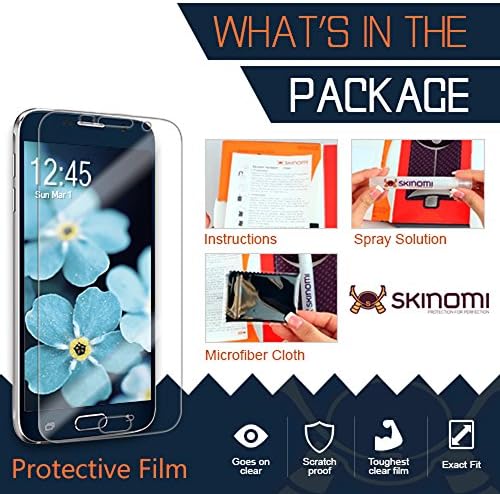 Skinomi Ekran Koruyucu ile Uyumlu Amazfit Bip 3, Bip 3 Pro (6'lı Paket) Şeffaf TechSkin TPU Kabarcık Önleyici HD Film