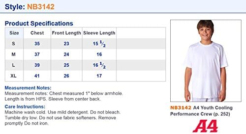 A4 Büyük Erkek Soğutma Performansı Ekip Boyun Kilitli Tişört, Siyah, X-Large