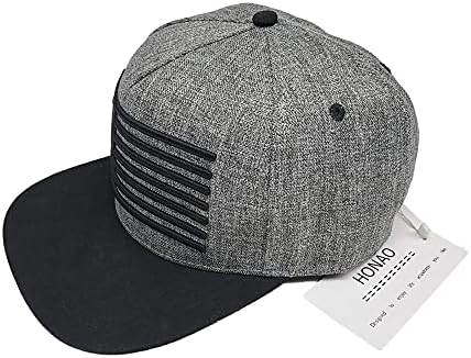 HONAO beyzbol şapkası Amerikan Bayrağı Snapback Şapka Erkekler için, Düz kenarlı şapka Erkekler için Unisex Ayarlanabilir