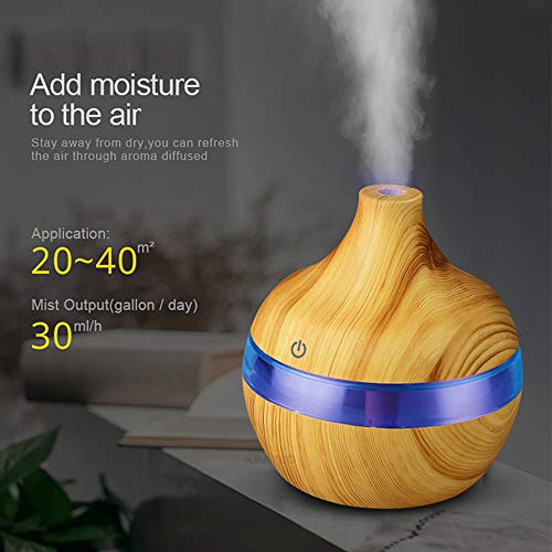 300 Ml elektrikli hava nemlendirici aromaterapi uçucu yağ difüzör ultrasonik nemlendirici ahşap tahıl Mini sisleyici