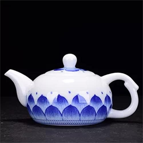 Kalın Seramik demlik mavi ve beyaz renk kenar pot pastel çiçek demlik tek pot kung fu çay seti (Renk: Bir, Boyutu